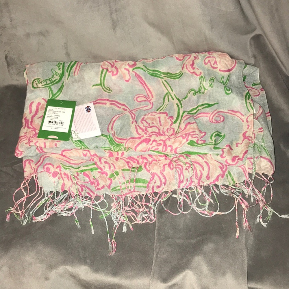 Stunning blue pink and green Lilly Pulitzer scarf